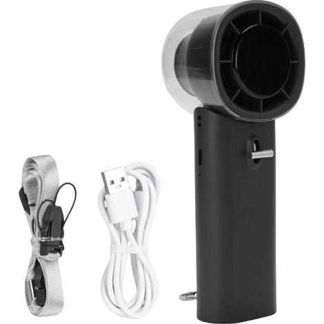 Ventilateur portable silencieux, 3 600 mAh, rechargeable, alimenté par batterie, 128 vitesses, mini voyage personnel pour le camping, la plage, l'extérieur et l'intérieur, 6 x 5 x 16 cm, gris. (1/5)
