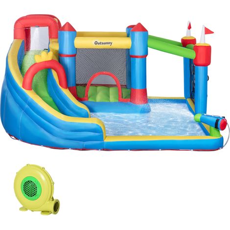 Château gonflable aire de jeu piscines toboggan trampoline 3-8 ans 390 x 300 x 197 cm multicolore