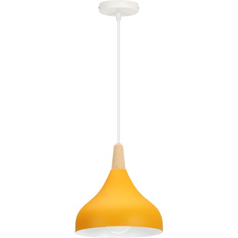 Lustre Moderno Nórdico Lámpara Colgante Minimalista Lámpara De Techo De Interior Creativa Para Dormitorio, Oficina E27 Amarillo