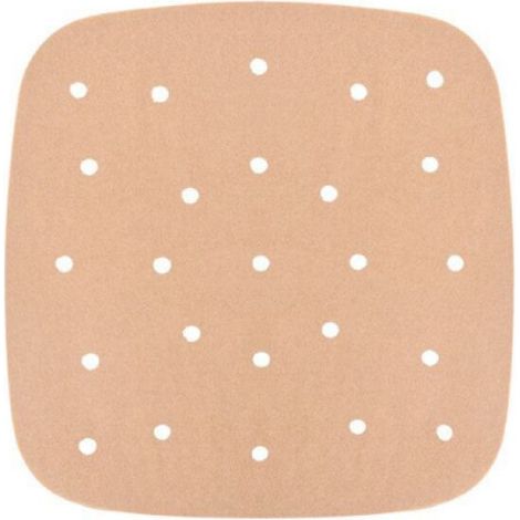 Lntyq 100 Papier Sulfurisé Air Fryer,Perforé Papier Cuisson Air Fryer,Jetable Antiadhésive Sans Huile Papier Parchemin Accessoires pour Friteuse Cuiseur à Vapeur Four Air Fryer,23cm (1/5)