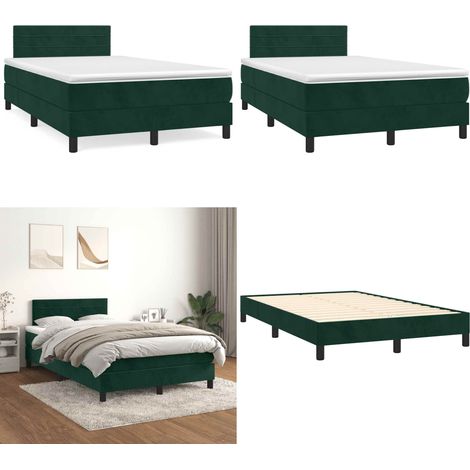 Boxspringbett mit Matratze Dunkelgrün 120x190 cm Samt - Samtbett - Boxspringbett - Doppelbett - Bettenrahmen - Liegekomfort - Home & Living (1/5)