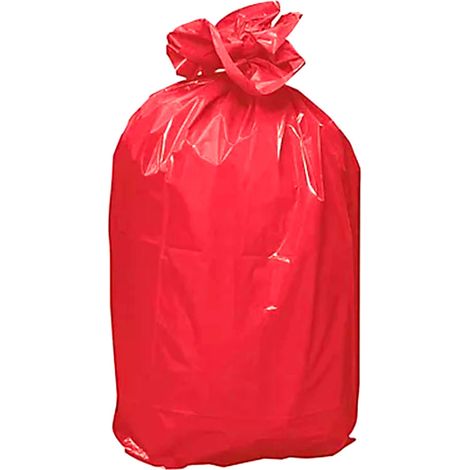 Lot de 500 sacs poubelle 50L rouge – 20 rouleaux de 25 sacs – Épaisseur 20 microns – Pour déchets légers professionnels - 50L-ROUGE
