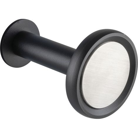 Mantelhaken Palos Tiefe 116 mm Garderobenhaken Aluminium schwarz, Edelstahl gebürstet (1/5)