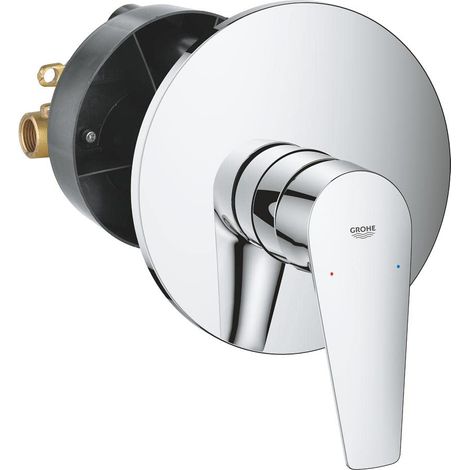 GROHE Robinet Douche Start Edge, montage encastre, mitigeur monocommande a cartouche ceramique, traitement brillant et durable, raccord en 1/2", chrome, 24202001 (Import Allemagne)