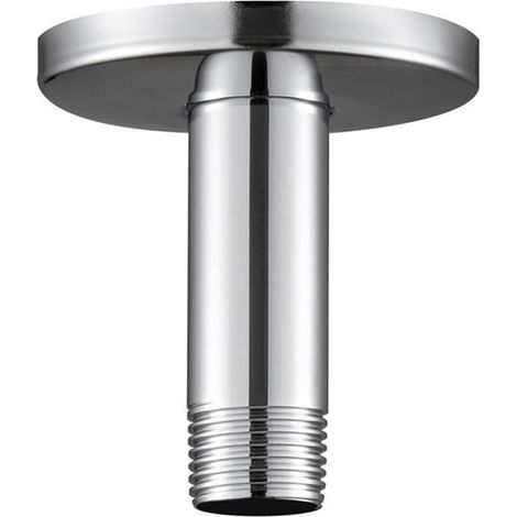 Support de douche argenté, fixation plafond, bras d'extension de 10 cm en acier inoxydable pour pommeau de douche effet pluie, raccord mâle G1/2, accessoire de salle de bain (1/5)