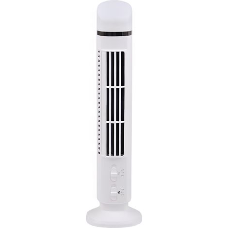 Ventilateur tour vertical de 38 cm (15 pouces) à rotation à 360° avec 2 vitesses, noir et blanc