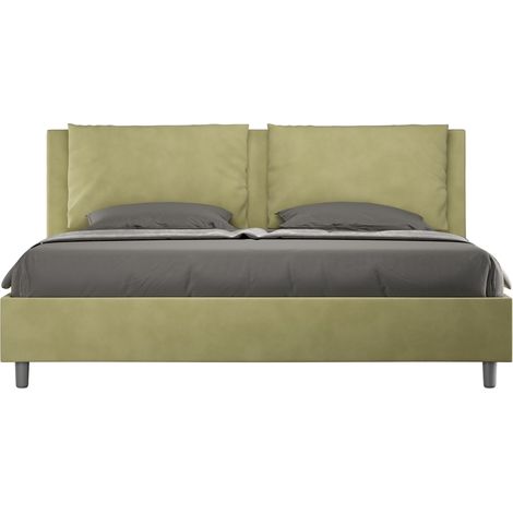 Letto Matrimoniale Large 180x200 cm con Rete e Contenitore Antea Tè Verde (1/5)