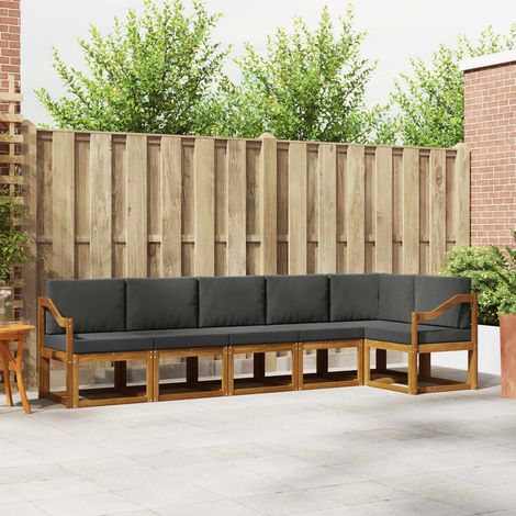 vidaXL Outdoor-Sofagarnitur 6 Stk. Natur und Anthrazit (1/5)