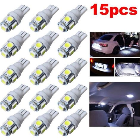 15PCS Ampoule LED de voiture pour plafonniers, clignotants, éclairage du tableau de bord