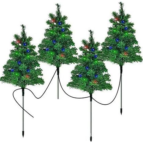 Arbre De Noël Solaire - Décoration Extérieure Pour Jardin Et Terrasse - Lumière LED Étanche Avec Panneau Solaire Intégré - Hauteur 75 Cm - 1 Pièce (1/5)