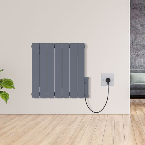 Warmehaus Electric Oil Filled Radiator with Timer Anthracite 1200W