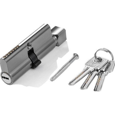 [JAMAIS UTILISÉ] Cylindre en laiton, serrure à clé/barillet 70 mm avec 3 clés horizontales (1/3)