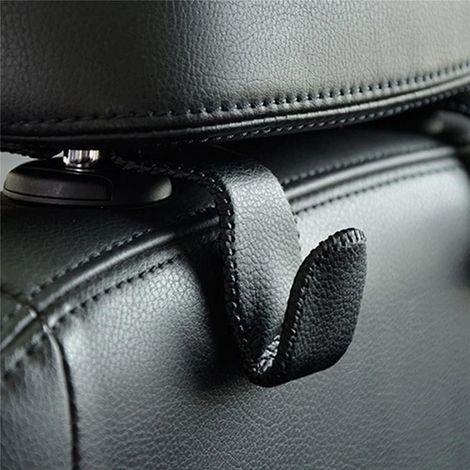 CCYKXA Crochet Dappui-tête de Voiture, Crochet en Cuir Véritable pour Siège de Voiture Crochet Arrière Appui-tête Cintre Support Organisateur Universel Crochet pour Voiture SUV-11.5cmx4cmx4cm