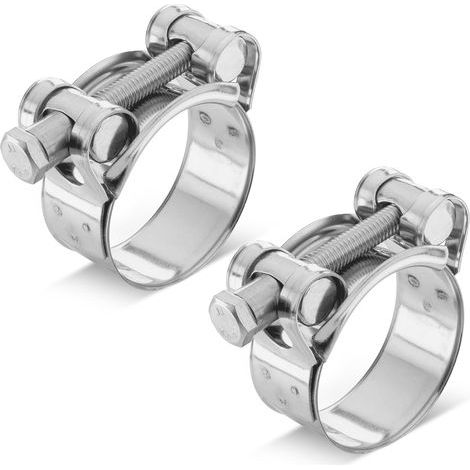 2 Hose Clamps, Stainless Steel, 36-39mm Range, 20mm Width, For Pipe (1/5)