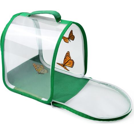 Habitat de papillon, cage à insectes, poignée de transport portable pour terrarium d'insectes 20,3 x 20,3 cm (1/4)