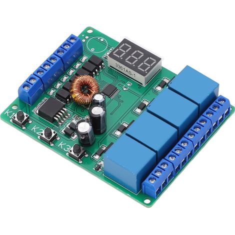 Programmierbares 4-Wege-Relaismodul mit reversibler Relaissteuerung und Digitalanzeige für Schaltungen (1/5)