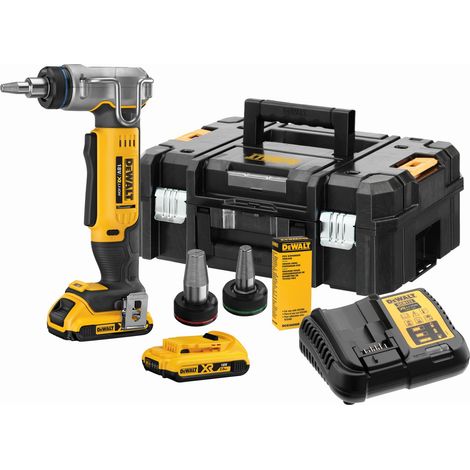 Dewalt – Expander de tube 18V DCE400D2QW – Avec 2 batteries Li-Ion 2Ah – Têtes Ø16, Ø20 et Ø25mm – Mallette TSTAK incluse (1/4)