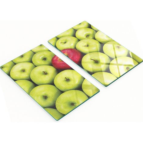 Tableros de vidrio decorativos multifuncionales con estampado de manzana, 2x30x52 cm.