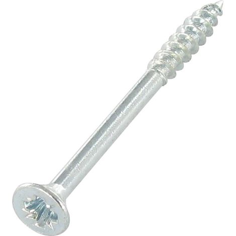 VBA Vis bois agglo Tête fraisée Pozi 4X35 Filetée sur 21 Cranté Acier zingué-1 pièce