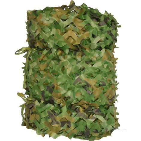 Voile d'ombrage rectangulaire en maille de camouflage verte, 4x5m, design camouflage (1/5)