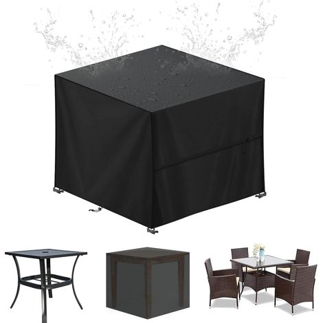 Housse Table de Jardin,Housse Salon de Jardin Exterieur Imperméable 80x80x80cm,Housse Protection Table Jardin,Housse Protection Salon Jardin,Exterieur Etanche Anti-UV (1/5)