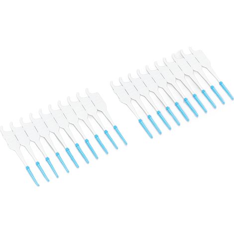 Brossettes interdentaires en silicone bleues, 200 pièces, format voyage, nettoyage doux des dents et gencives (1/5)