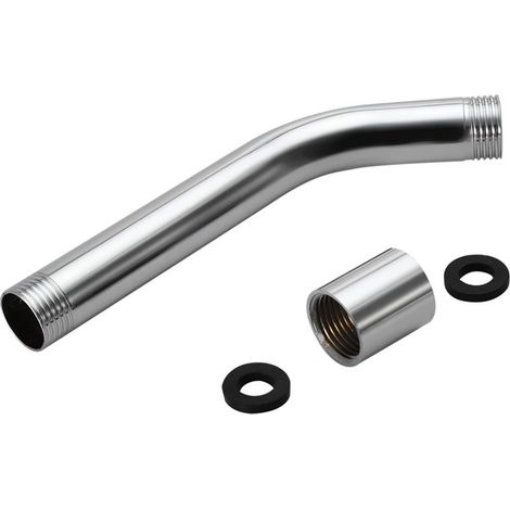 Bras Pomme de Douche, Extension G1/2 en Acier Inoxydable Rond avec Filetage Chromé Tube Prolongateur Pommeau Chromage Barre D'extension Murale Main Rallonge Ronde Accessoire pour Salle Bain (1/5)