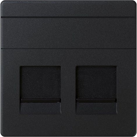Simon 82 Concept Placa v&d universal plana c/g polvo 2 RJ45 negro mate SIMON 8200006-098 (1/2)