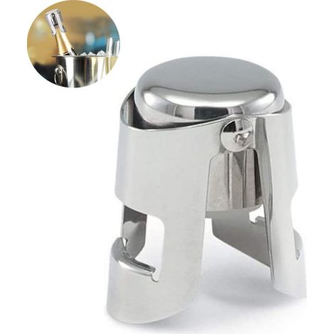 Bouchon pour bouteille de vin mousseux, bouchon en acier inoxydable pour champagne, fermeture sous vide pour bouteilles de vin, bo (1/5)
