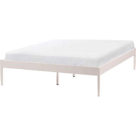 Bett mit Lattenrost Metall VAURS 140 x 200 cm Hellbeige (1/5)