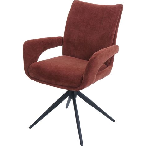 Chaise de salle à manger HWC-O78 chaise de cuisine pivotante avec retour automatique tissu/textile chenille (310 g/m2 (1/3)