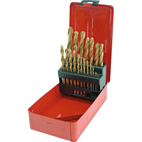 juego de brocas mega drill bit set titanio caja metal