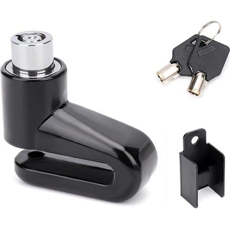 Sollbry Candado antirrobo de acero para bicicleta de montaña, de seguridad, para motocicleta, con rotor y freno de disco (1/4)