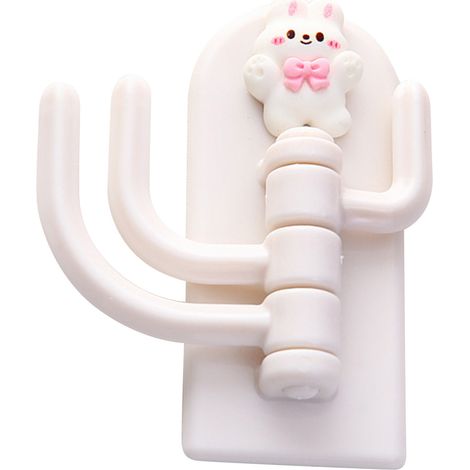 Selbstklebender Schlüsselhalter zur Wandmontage, kein Bohren erforderlich, 3 drehbare Haken, Hasen-Fliege-Design, niedlicher Tierhaken für Tür oder Wand (1/5)