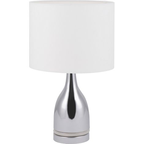 Naeve COSIMA Lampe de table avec abat-jour rond blanc 1xE14