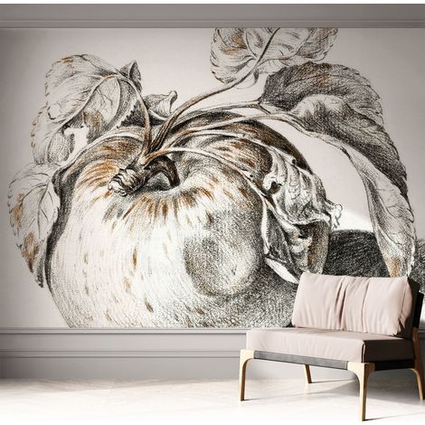Selbstklebend Tapete modern Wohnzimmer - Wanddekoration - einfach anzubringen Apfelblätter 312x219 cm (1/5)