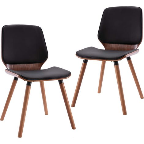 Maison Exclusive - Esszimmerstühle 2 Stk. Schwarz Kunstleder