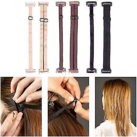 Unsichtbare elastische Nylon-Faceliftbänder für Frauen mit langem Haar, doppelter schwarzer Gürtel (1/4)