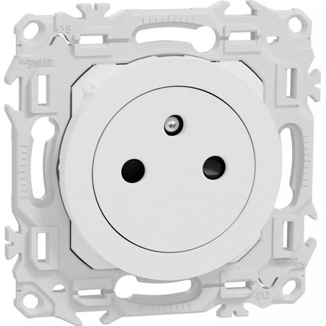 Odace - versenkte Steckdose 2P+T - automatische Klemmen - kreideweiß - SCHNEIDER - S920052 (1/5)