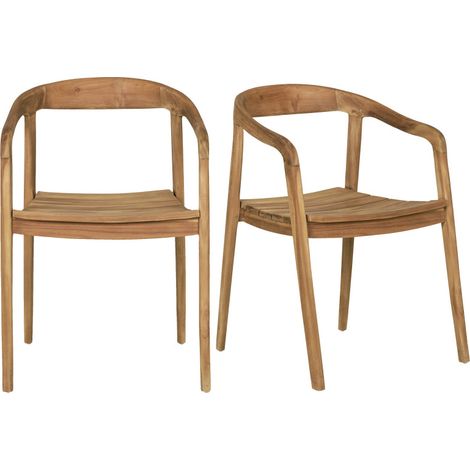 MORS-Fauteuil de table en teck recyclé (x2) (1/5)