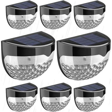 Wasserdichte Solar-Außenleuchten, Solar-Zaunleuchten, LED-Gartenleuchten, Dekorative Solar-Außenleuchten für Terrasse, Zaun, Hof, Garten, Garage, Treppe, Tor (1/5)