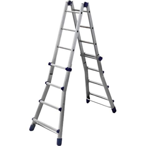 FACAL - Échelle Aluminium Multipostions Télescopique - Longueur déployée 4 m - Hauteur d'accès dépliée 4,9 m
