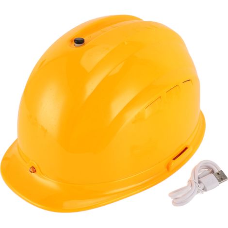Ortviai Casque de Sécurité Climatisé Jaune 8000 mAh avec Double Ventilateur, Bluetooth, Massage et Panneau Solaire (1/5)