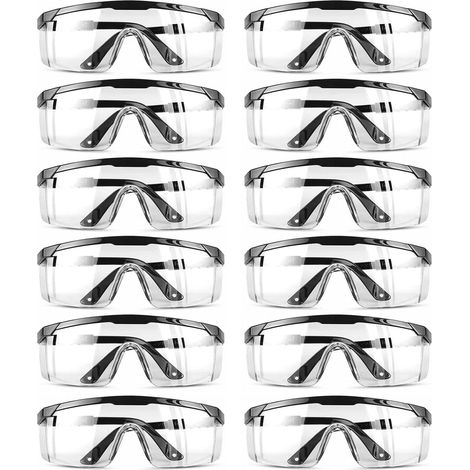 Lunettes de Protection, Lunettes Sécurité Réglables Lunette Anti Rayures Verres Transparents Bleu pour Les Lieux Travail Construction Bricolage Laboratoire Soudage (1/5)