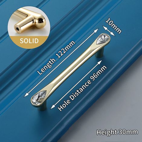 (Ensemble de 2 pièces) Boutons et poignées de meuble en cristal, adaptés aux boîtes à chaussures, aux portes d'armoire et aux tiroirs.