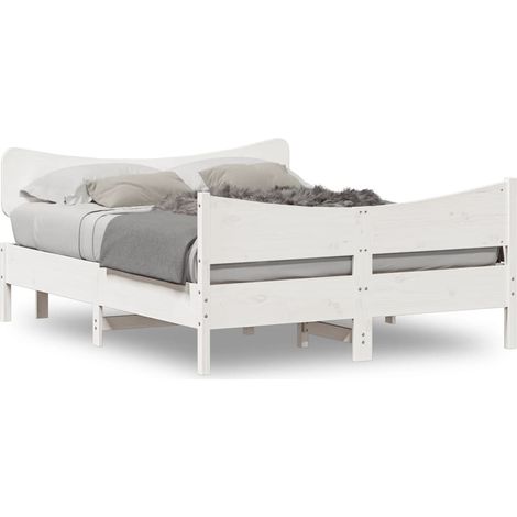 Maison Exclusive - Letto senza Materasso Bianco 140x190 cm Legno Massello di Pino