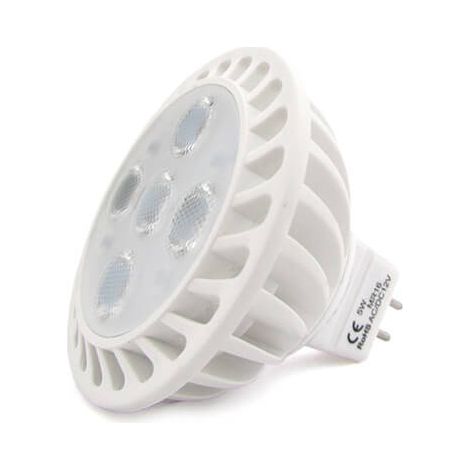 Lampadina LED Dicroica MR16 GU5.3 AC/DC 12V 5W=40W Bianco Naturale 45 Gradi 5 Smd 2835 Da 1W