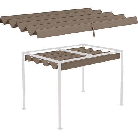 Ersatzdach für Gartenpavillon, 2,85 x 2 m, ausziehbar, einfach zu montieren, aus Polyester, kaffeebraun