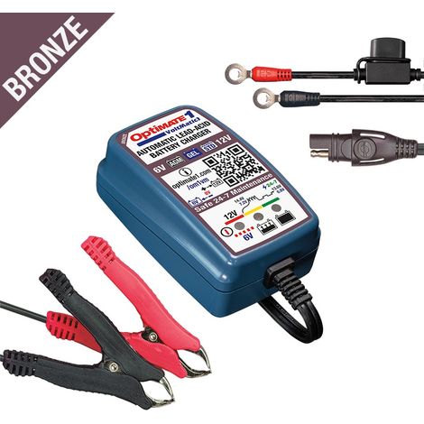CARGADOR DE BATERÍAS OPTIMATE OPTIMATE 1 VOLTMATIC 6V / 12V 0.6A, 2-28AH, STD / AGM / GEL, SAE (EL)