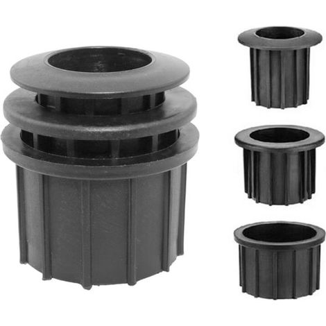 Kit de 3 bagues de réduction pour pied de parasol, réducteurs de mât 32, 38 et 48 mm, pièces de rechange pour support de parasol, noir (1/5)